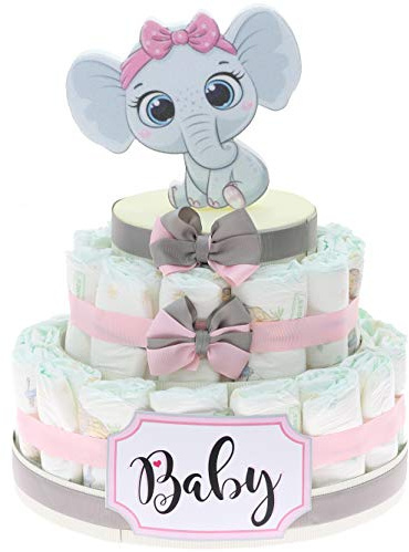 Torta Torta da 30 Pannolini Elefante Effye Bimba Idea Regalo Nascita Economica