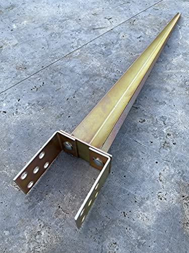 U- Einschlaghülse Pfostenträger 0-125mm 40-165mm x 750mm Zaunpfostenträger Einschlagbodenhülse U-Pfostenträger Bodenhülse Verzinkt Gold (0-125 [mm])