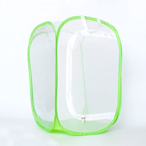 PETSOOO NFF-57 Portalbe, Insekten-Schmetterlings-Lebensraum-Kits, Insekten-Schmetterling-Gartennetz, Terrariumstab, Tarantula-Gehäuse, Butterfly-Farm, Haus-Faunarium, 91 x 61 x 59 cm, Grün