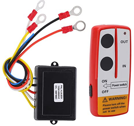 PENO Seilwinde 12V Mit Funkfernbedienung, Elektrische Seilwinde 12V 24V 75ft Drahtloses Fernbedienungs Winden Kit Manueller Schalter für LKW Jeep ATV SUV