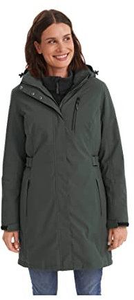 Killtec Damen Parka Funktionsparka mit abzippbarer Kapuze KOW 165 WMN PRK wasserdicht, Winddicht, atmungsaktiv 00787-dunkel blaugrün 48