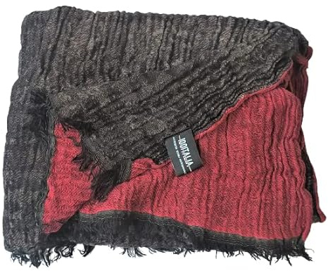 100ITALIA Bufanda unisex Pashmina jaquard aspecto arrugado. Modelo Cozy_Up., Rubí Winter, Talla única
