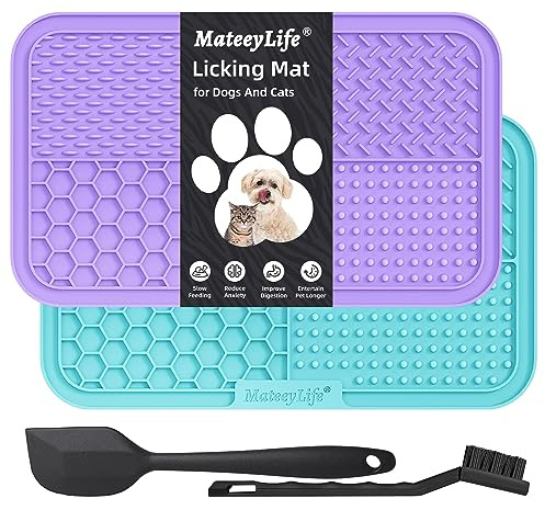 MateeyLife Grand Tapis à lécher pour Chiens et Chats, Tapis à lécher de qualité supérieure avec ventouses pour soulager l'anxiété, mangeoire Lente, Bain, toilettage et Dressage.