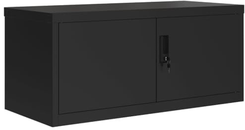 vidaXL Dokumentskåp svart 90x40x40 cm stål