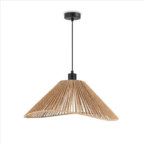 Paco Home LED-pendel Vardagsrumslampa Matsalspendel Kök Lampskärm Papper Deco Boho-stil E27, Färg:Svart, Typ av lampa___Färg:Typ 2