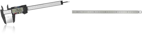 Vinabo Pied a Coulisse Digital, 150 mm / 6 Pied à Coulisse Numérique, Outil de Mesure Électronique & Kstools Réglet flexible inox gradué recto verso 200x13x0.5 mm KSTOOLS - 300.0102