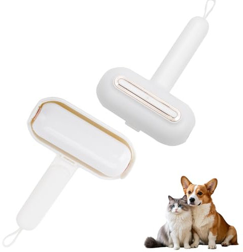 Reusable Pet Hair Roller for Furniture & Clothes - Washable Lint Remover for Dog & Cat Hair on Carpet, Sofa, Bedding | Sticky Fur Collector | White
