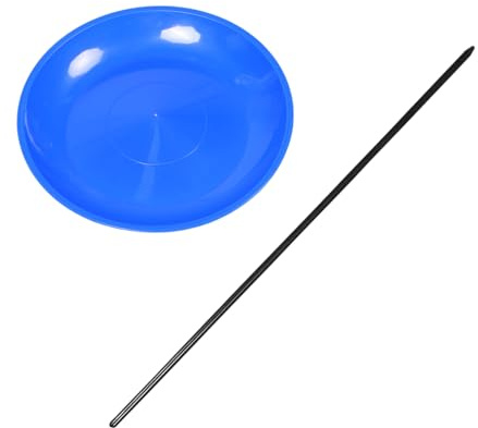 Yardwe Piatto Rotante da Giocoliere con Bastone Blu Accessorio per Spettacoli Circensi e Allenamento Giocoleria Portatile per Professionisti