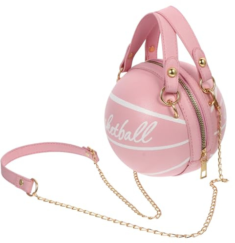 Artibetter Borsa Piccola e Versatile Forma Palla da Basket a Tracolla Donna con Ottima in Pu Rosa con Ottima, Facile da Pulire per Abbigliamento Casual e Vita Quotidiana