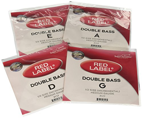 Super Sensitive Red Label – 8103 set di corde per contrabbasso – g, D, A, e – nickel – elementari 1/2