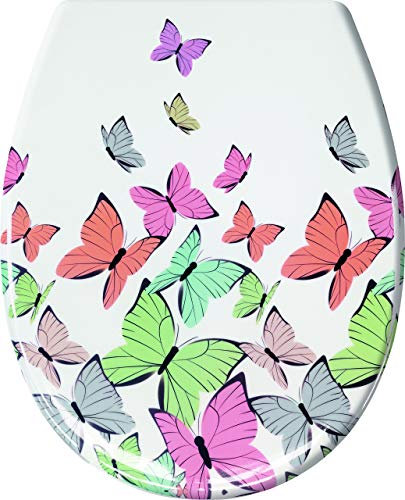 Kleine Wolke 1840148075 Butterflies WC-Sitz, Duroplast, Multicolor, 37 x 45 x 5 cm
