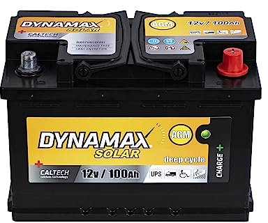 DynamaxSolar AGM Batterie 12v 110Ah Solarbatterie akku Solar Deep Cycle Verbraucherbatterie Wohnwagen Versorgungsbatterie Bootsbatterie 110 Ah
