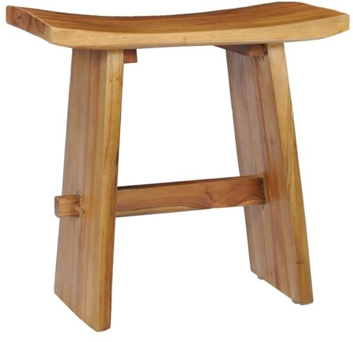 vidaXL Teak Massiv Hocker Badhocker Duschhocker Badestuhl Duschstuhl Holzhocker Fußhocker Nachttisch Blumenhocker Flur Badezimmer 50x30x50cm