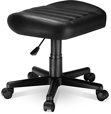 EUREKA ERGONOMIC Hocker Höhenverstellbar mit Rollen, Bürohocker für Weichen Komfort, Stool mit Rutschhemmender Standfläche，um 360° Drehbarer Hocker, Sitzhöhe 35-43 cm (Schwarz)