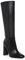 Coutgo Damen Stiefel mit klobigem Absatz, kniehoch, klassisch, Leder, quadratische Zehenpartie, Reißverschluss, hohe Stiefel, Schwarz, 38.5 EU