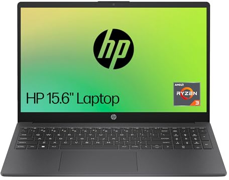 HP 15.6 Laptop, AMD Ryzen 3-7320U Processor, 4 GB RAM, 128 GB SSD, AMD Radeon Graphics, FHD Display, Up to 10hrs battery, Win 11, Dual Speakers, Chalkboard Gray, 15-fc0003sa