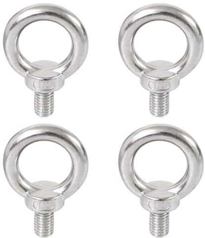 Qlvily 4 Packs 316 Stainless Steel 1/2 UNC Eye Bolt, Machinery Shoulder Eyebolts, Lifting Ring Threaded Eyebolt