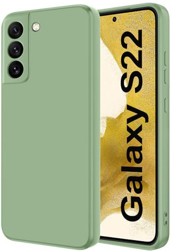 Qasyfanc Handyhülle Kompatibel mit Samsung Galaxy S22 5G Hülle Kameraschutz, Dünne Weiche TPU Silikon Hülle Samsung S22 5G Schutzhülle Anti-Kratzer, Matcha Grün