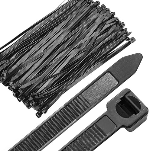 PARENCE.- Set de 100 Bridas de Plástico - 100 Piezas, Serflex, Bridas, Rislan - Brida - 200 x 3,6 mm, Negro