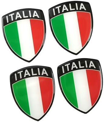 PTDecals 4 PCS 4x5 cm Doux Époxy Flexible Italie Drapeau Italien Emblème Autocollant Autocollants pour Véhicule Auto Voiture Moto Casque Décoration de la Maison