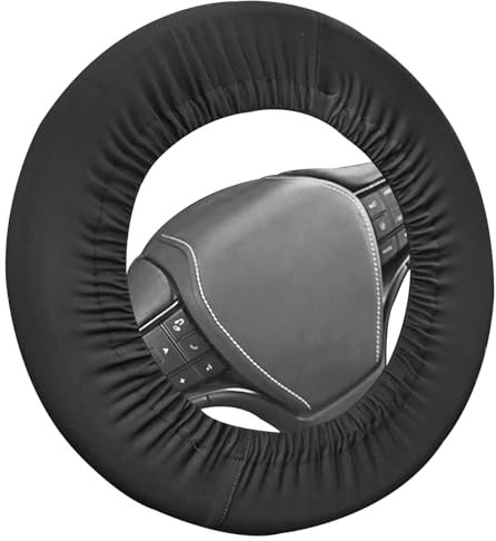 1 pack Black Steering Wheel Cover, Car Steering Wheel Protector Cover Anti-slip Breathable Soft Steering Wheel Cover Elasticity Protector