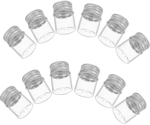 Zerodeko 1 Juego Bote De Almacenamiento De Vidrio Transparente Con Tapas De Aluminio De Especias Y Decoración 12 Piezas