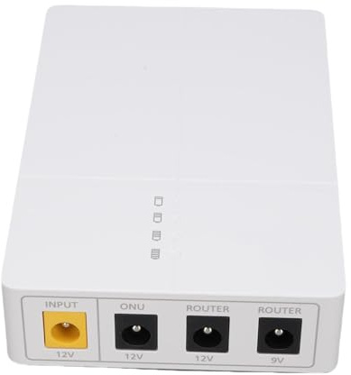 Fockety Mini UPS Battery Backup, 6000mAh Uninterruptible Power Supply for Router, Modem, Security Camera with Input AC Output USB DC 9V 12V Phone, LED Light