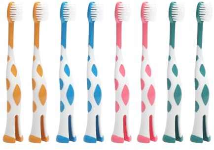 TMZELOA Cepillo de Dientes Niños 8 Piezas – Cepillo de Dientes Suave Infantil 2-6 Años, Cepillos de Diente Bebé Colorido Animales Dibujos Animados, Set Manual Niño Niña, 4 Colores