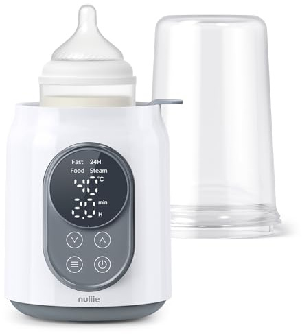 Chauffe Biberon, Nuliie Chauffe Biberon Électrique Rapide 8 en 1 pour Lait Maternel ou Formule avec Minuterie Numérique Contrôle intelligent de la Température et Arrêt Automatique, 220V