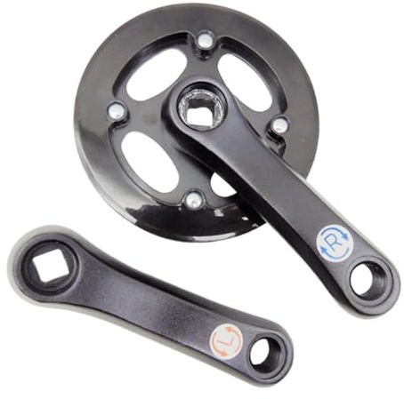 Perfeclan Pédalier de vélo à Trous carrés, Noir, Haute résistance, Facile à Installer, pièce de Rechange pour vélo Enfant, Ensemble de manivelles, 25 Dents 102 Mm
