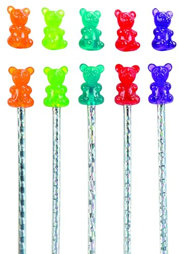 Geddes Raymond Gummy Bear Scented Pencil Toppers - Pack of 24 - Fun and Colorful School Supplies for Kids