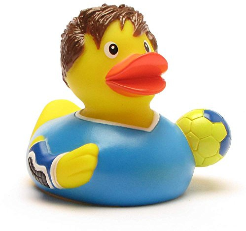 Duckshop I Badeente Handball I Quietscheente I L: 8 cm I Quietscheentchen I Geschenk für Sportler I Präsent Sammler