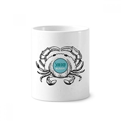 Crabe Sketch Marine Organisme Illustration Mug de brosse à dents Pen Holder en céramique Blanc Tasse 350 ml Cadeau