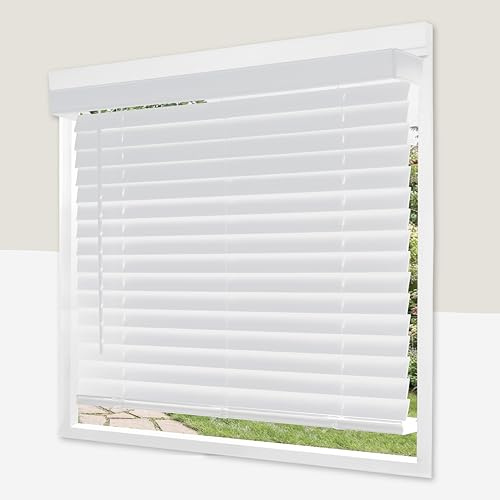 CHICOLOGY Persianas de Madera sintética, para el hogar, Blanco básico, 30,5 cm de Ancho x 183 cm de Alto