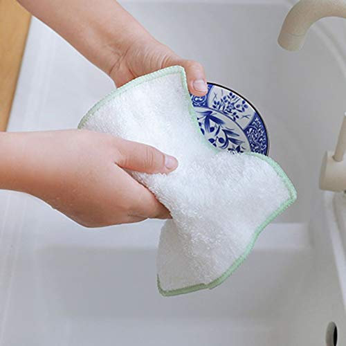 3pcs cuisine anti-graisse chiffons d'essuyage fibre de bambou chiffon de nettoyage lave-vaisselle outils de nettoyage multifonctionnels