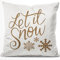 JUNIWORDS Kissen, Let it Snow Gold, 40 x 40 cm, Flauschig Samtweich Weich (1003627)