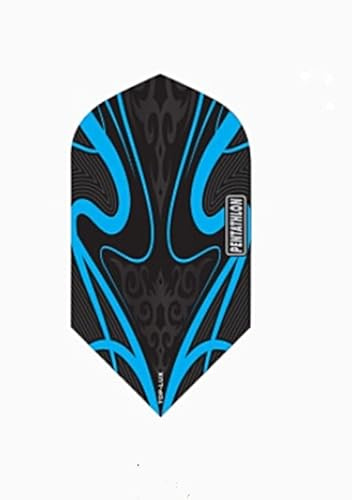 US Darts Pentathlon Light Blue TOP LUX Slim Dart Flights - 3 Sets (9 Flights) - 100 Micro Ex-Tough