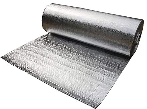 ZAURBA Rouleau D'isolation Réfléchissant la Chaleur, Isolant Thermique Mur, pour Radiateur Sol Toit Mur Feuille Isolante Papier Isolant Double Film Double Bulle Barrière de Vapeur (Size : 1x1m)