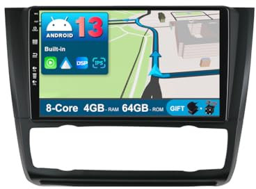 JOYX Android 13 IPS Car Stereo For BMW 1 Series E81 E82 E87 E88 (2004-2012) - Wireless Carplay/Android Auto - 4G+64G - Camera + MIC - 9 Inch 2 Din - DSP Steering Wheel WiFi 4G DAB Fast-boot 360-Camera