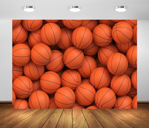 BELECO 7x5ft Fabric Basketball Balls Backdrop Basketball Sport Background for Basketball Theme Party Decorations Kids Birthday Photoshoot Cake Table Decor Banner Photo Studio Props Wallpaper