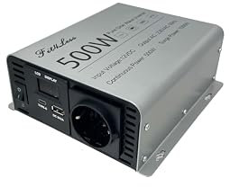 Reiner Sinus-Wechselrichter DC 12 V Eingang und AC 230 V Ausgang mit LCD-Display, USB-Ausgangsanschluss, Typ-C-Ausgang (500 W)