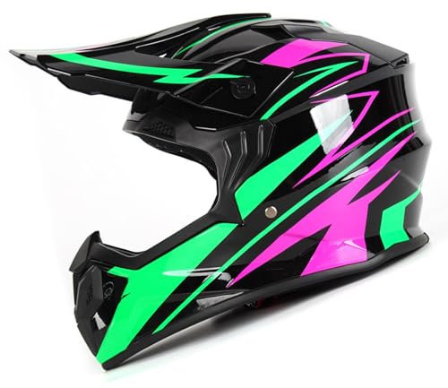 Motocross Helm Kinder, MTB Helm Fullface Kinder, Motorradhelm, ECE22.06 Zertifiziert, Jugend Downhill Integralhelm Crosshelm Helm, Für Mädchen Quad Bikes BMX Fahrrad ATV Offroad DH Helm(M)