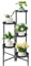 HOTOOLME Plant Stands for Indoor Outdoor,5 Tier Metal Plant Stand,Flower Stand Foldable Plant Shelf for Living Room Garden Bedroom Patio Balcony,Black
