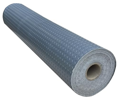 Shield Autocare © Heavy Duty Commerical Grade PVC Vinyl Floor Matting Garage Industrial Coin Penny Pattern Black | Blue | Light Grey | Dark Grey | 1.3m Width | 3mm Thick (Dark Grey, 2.5m x 1.3m)