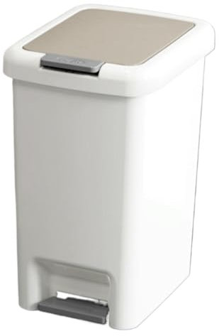 Bbbabeslk Poubelle de cuisine, avec pédale de marche, poubelle à compost avec système d'abaissement automatique, protection ergonomique contre les odeurs, pour salle de bain et salon