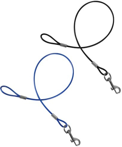 Correa para perro a prueba de mordidas, 2 correas para perros de 60 cm sin enredos con gancho de metal de 360° para collares de perros pequeños y medianos