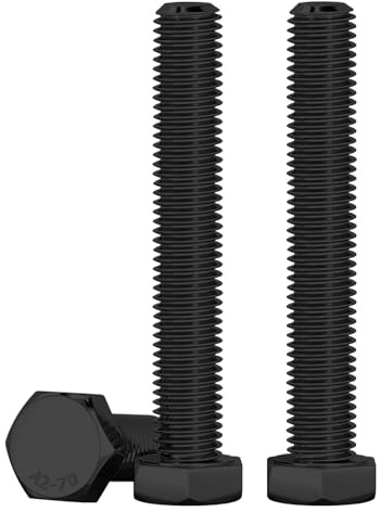 Drenky Bulloni A Testa Esagonale M8 X 80mm, 10 Pezzi Bullone Esagonale DIN 933 Acciaio Inossidabile A2 V2A Viti M8 Alta Resistenza Vite, Filettatura Completa, Nero