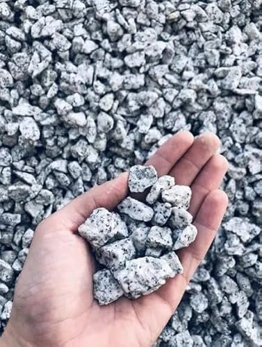 Decorative Silver Granite Dalmatian Gravel, 8-16mm, Garden Landscaping Stone Chippings (10.0 Kilograms)
