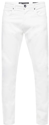 Rusty Neal Jean blanc denim pour homme - En coton stretch - Pour le bureau, la pratique et les affaires - Coupe ajustée - L30 L32 L34, Blanc/denim, 38W / 34L