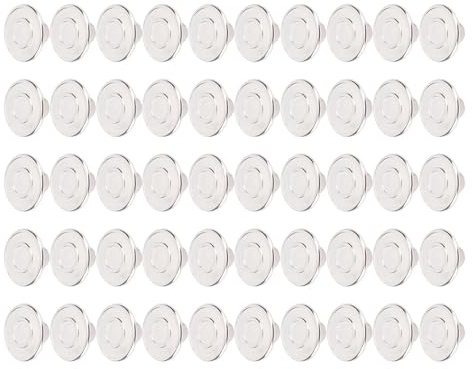50 Uppsättningar Jeans Knappar, 17mm Ingen Sy Nagel Avlägsnande Metall Jeans -knapp, Runda Mössa Ersättningsreparation Combo Trådnitar, för Byxor